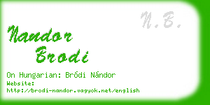 nandor brodi business card
