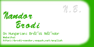 nandor brodi business card